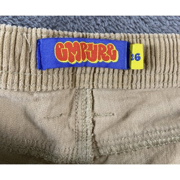Empyre Pants Women's Size 26 Relax Corduroy Beige Adjustable Waist Street Y2K - Picture 6 of 8